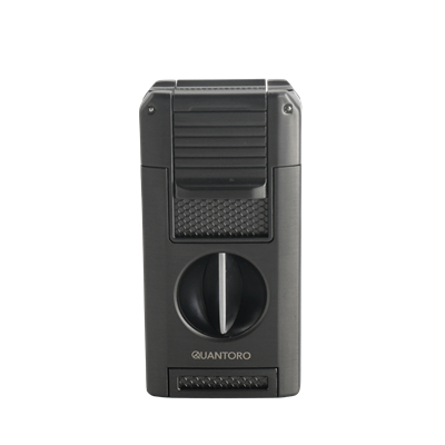 Quantoro 05-64 Puro Kesicili Delicili Çift Jet Alev Çakmağı/Gunmetal