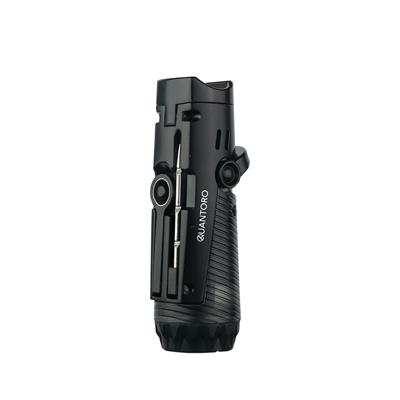 Quantoro 3 Torch Jet  Alevli Puro Delicili ve İğneli Metal Puro Çakmağı Black MGM 04-9