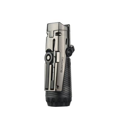 04-9 Quantoro 3 Torch Jet  Alevli Puro Delicili ve İğneli Metal Puro Çakmağı Gunmetal 