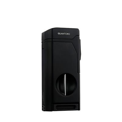 Quantoro 05-31 Black Kesicili Dörtlü Jet Alev Puro Çakmağı