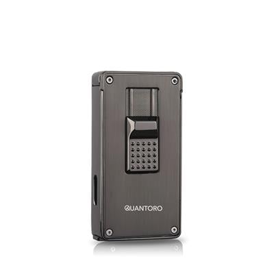 Quantoro Çift Jet Alev Gunmetal Puro Çakmağı 04-23