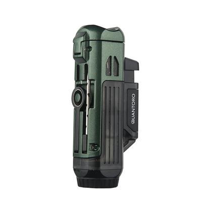 Quantoro 04-10 Çift Torch  Jet Alevli Yeşil Puro Çakmağı - Punch Delicili - Puro İğnesi - Puro Dinlendirme Özelliği 