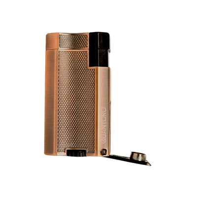 Quantoro 04-2 Delicili Çift Jet Alevli Puro Çakmağı  Copper