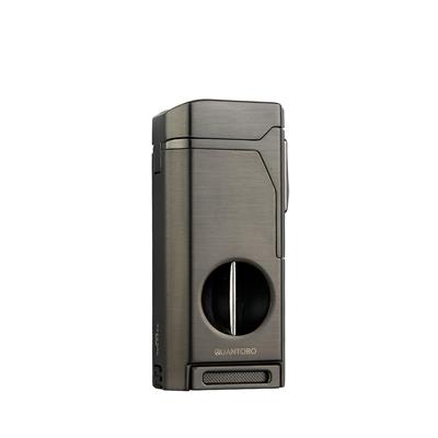 Quantoro 05-31 Gunmetal Kesicili Dörtlü Jet Alev Puro Çakmağı 