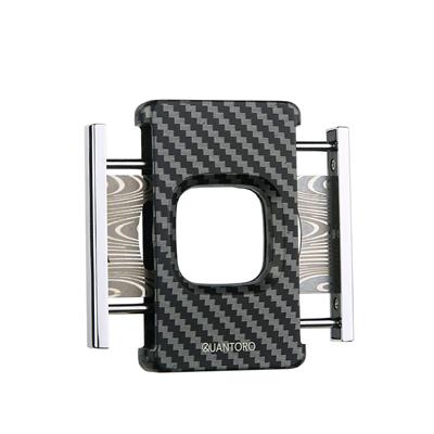Quantoro QC-13 Damascus Çift Bıçaklı Düz Kesim Puro Kesici  /Black Carbon