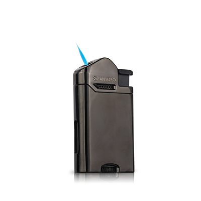 Quantoro Single  Jet Alevli Metal Puro Çakmağı Ice Black/Ice Red/Ice Blue MGM 04-4