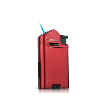 Quantoro Single  Jet Alevli Metal Puro Çakmağı Ice Black/Ice Red/Ice Blue MGM 04-4