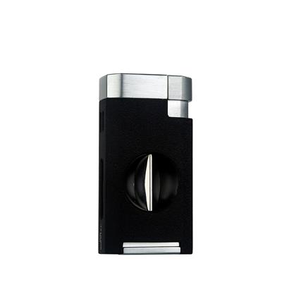 Quantoro 05-39 Üçlü Jet Alev Puro Kesicili Chrome/Black Puro Çakmağı 