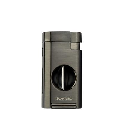 Quantoro 05-39 Üçlü Jet Alev Puro Kesicili Gunmetal Puro Çakmağı 