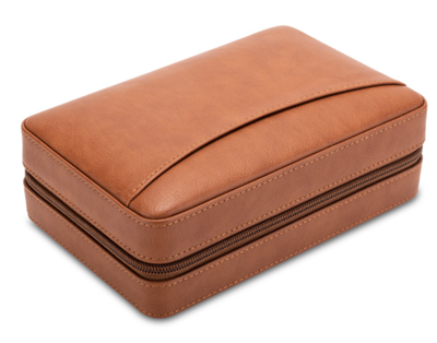 Deri Seyahat Humidor Kahverengi QLP-1| İçi Sedir Ağacı Kaplama
