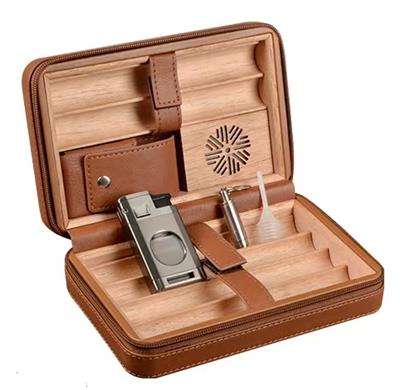 Deri Seyahat Humidor Kahverengi QLP-3