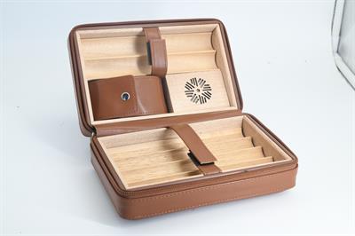 Deri Seyahat Humidor Kahverengi QLP-3