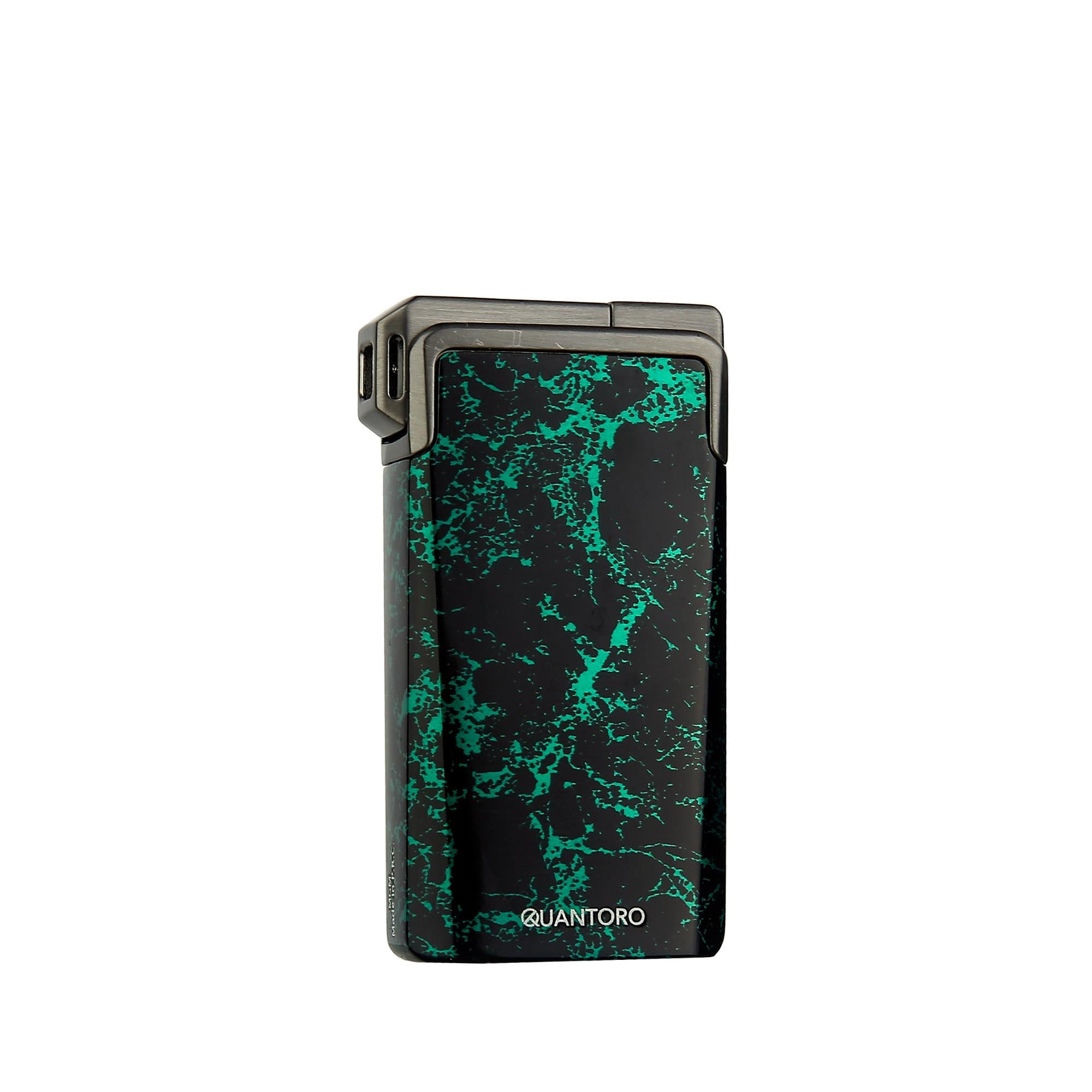 Quantoro 05-44 Soft ve Jet Alev Pipo ve Puro Çakmağı/Green Marble