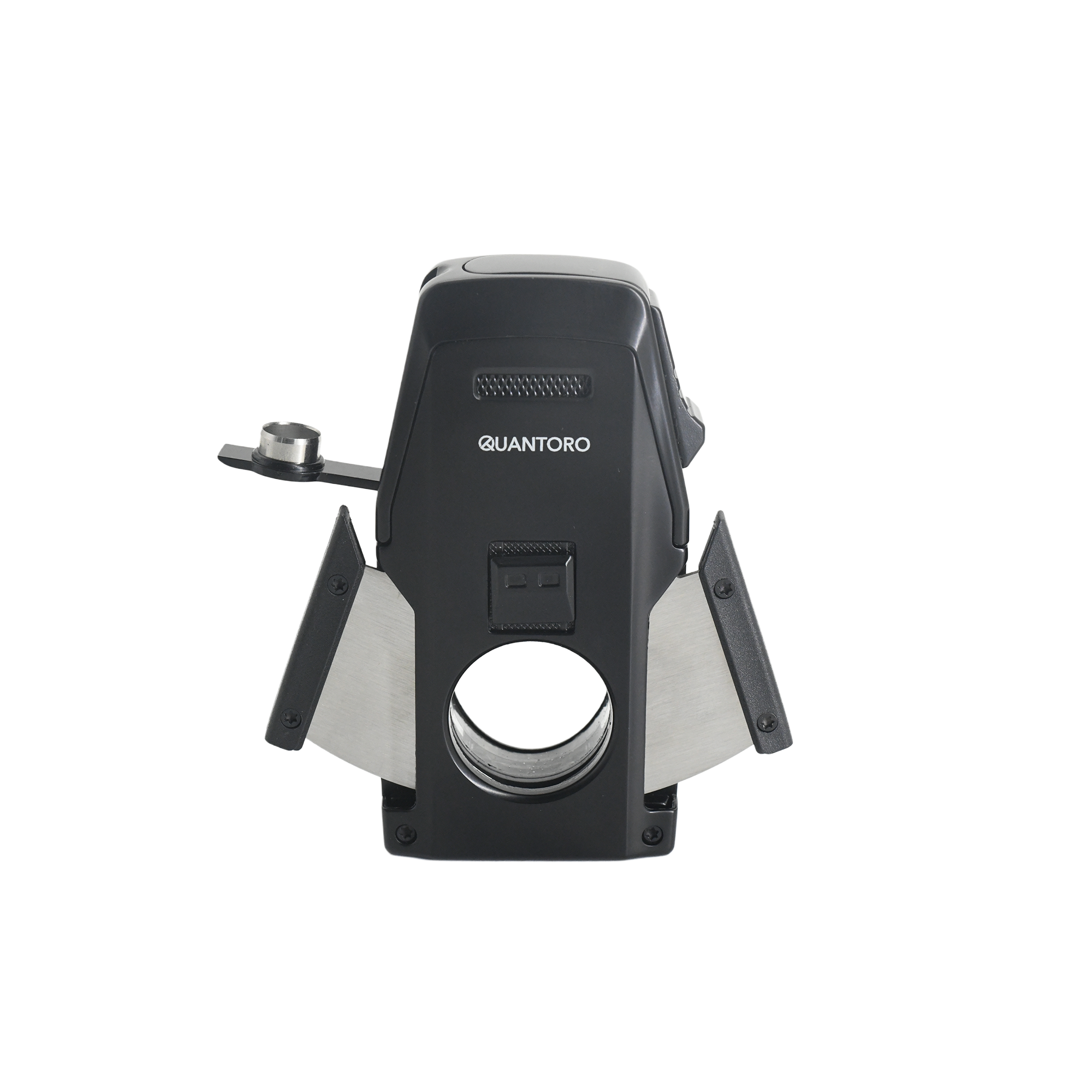 Quantoro 05-62 Puro Kesicili Delicili Çift Jet Alev Puro Çakmağı/Black