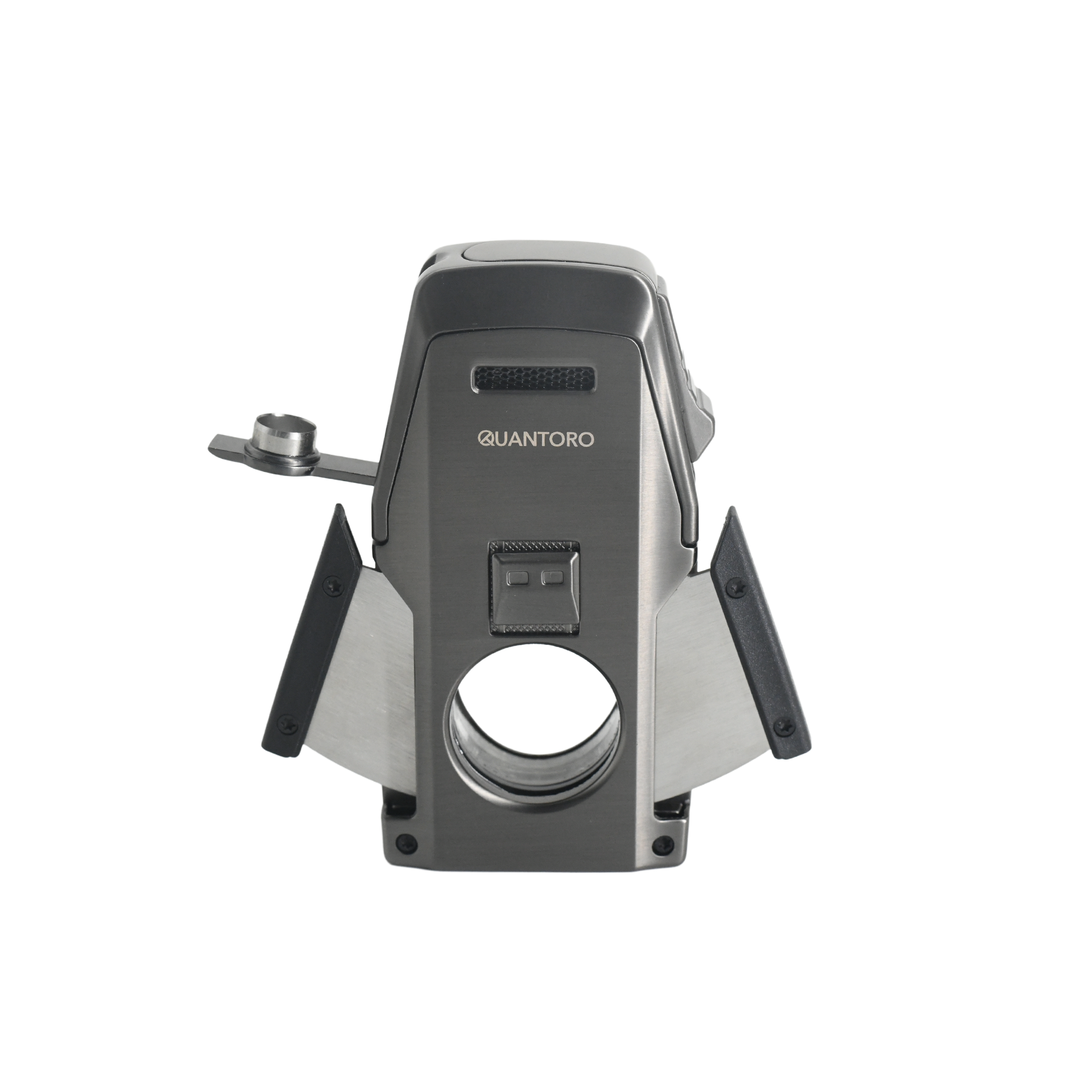 Quantoro 05-62 Puro Kesicili Delicili Çift Jet Alev Puro Çakmağı/Gunmetal