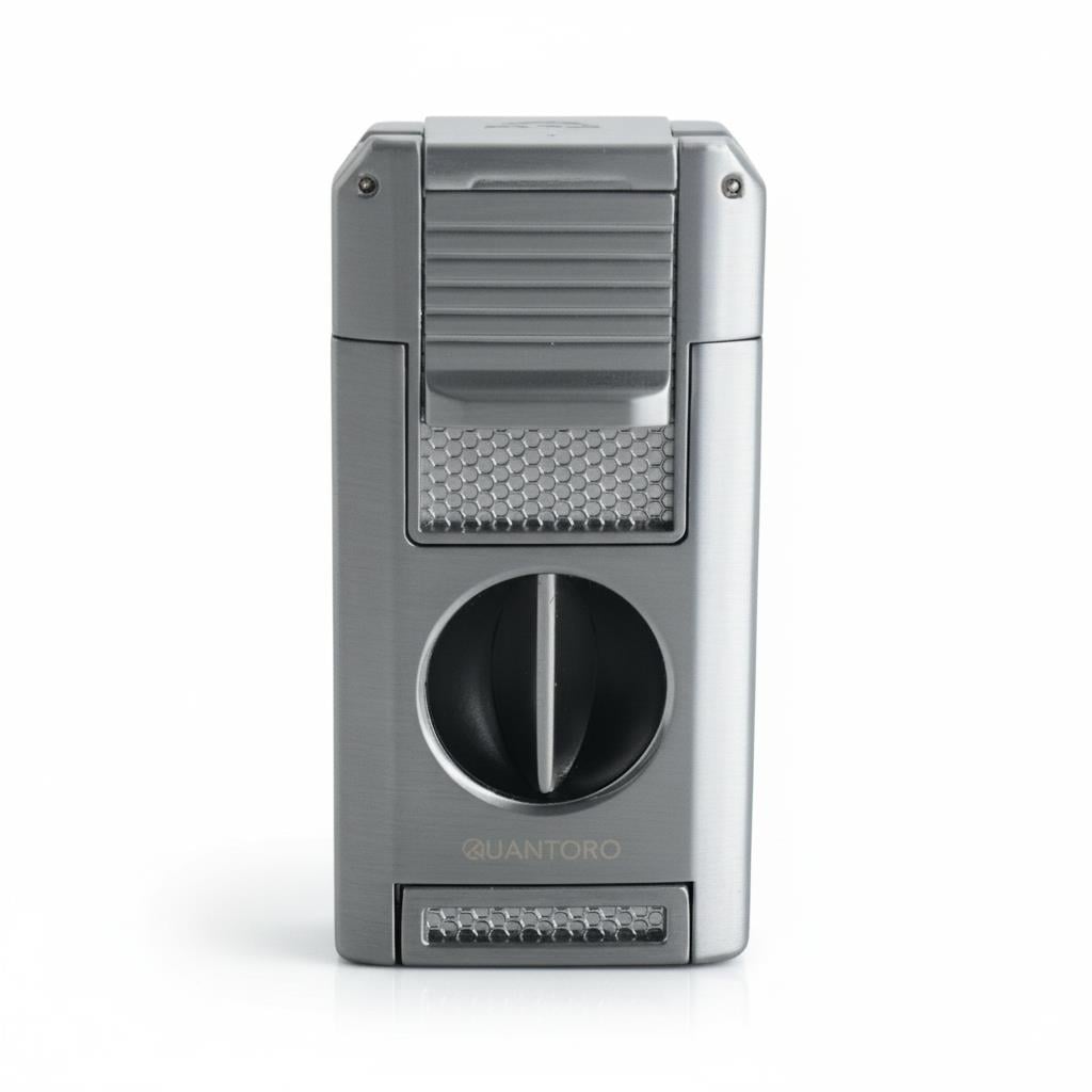 Quantoro 05-64 Puro Kesicili Delicili Çift Jet Alev Çakmağı/Chrome