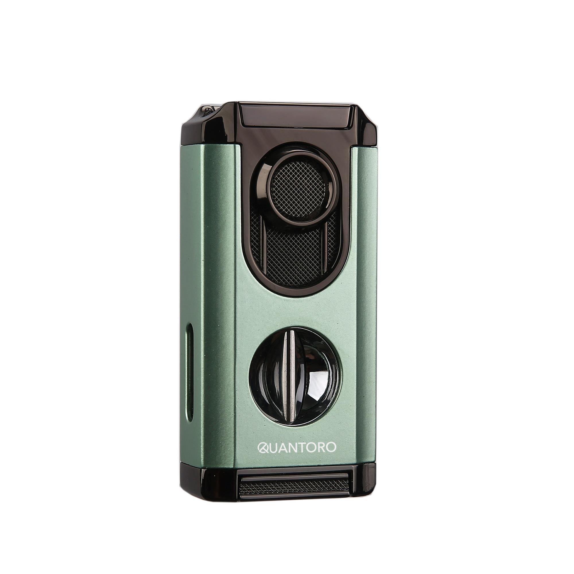 Quantoro 05-67 Puro Kesicili Üçlü Jet Alev Puro Çakmağı/Green 