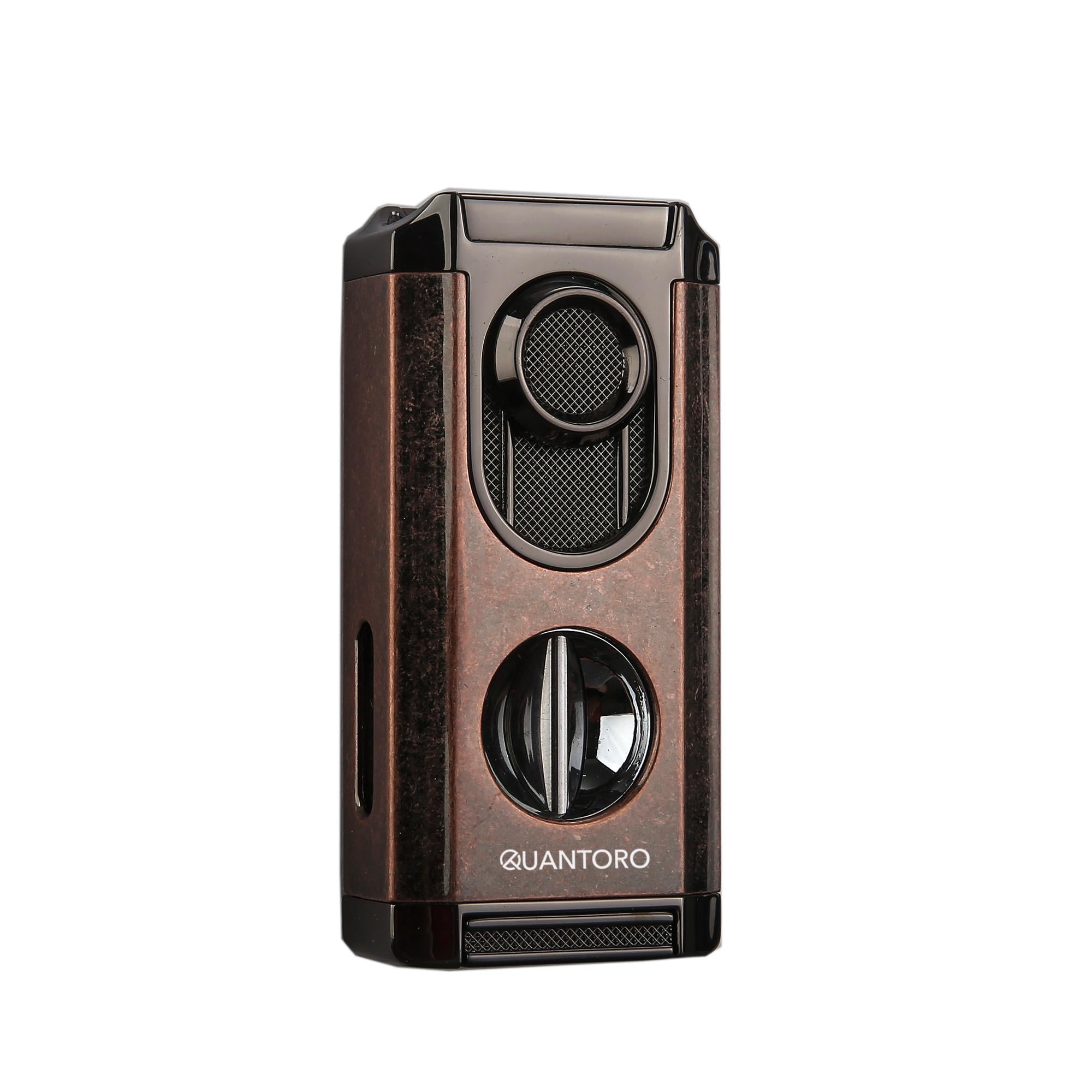 Quantoro 05-67 Puro Kesicili Üçlü Jet Alev Puro Çakmağı/Snow Copper