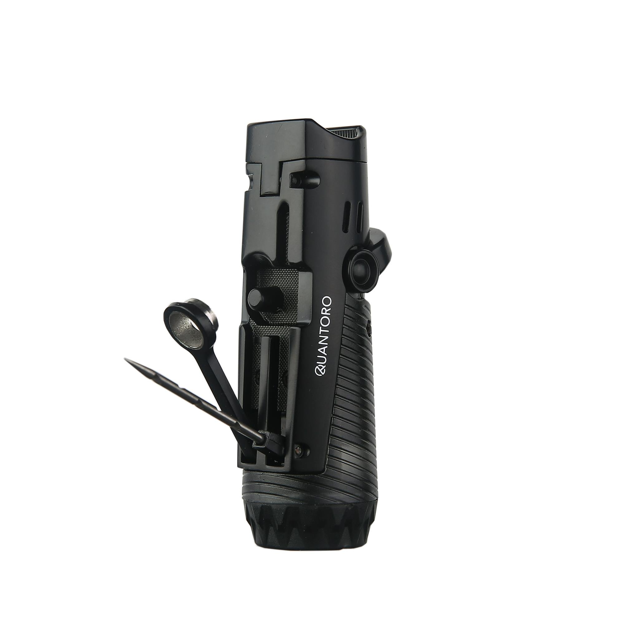 Quantoro 3 Torch Jet  Alevli Puro Delicili ve İğneli Metal Puro Çakmağı Black MGM 04-9