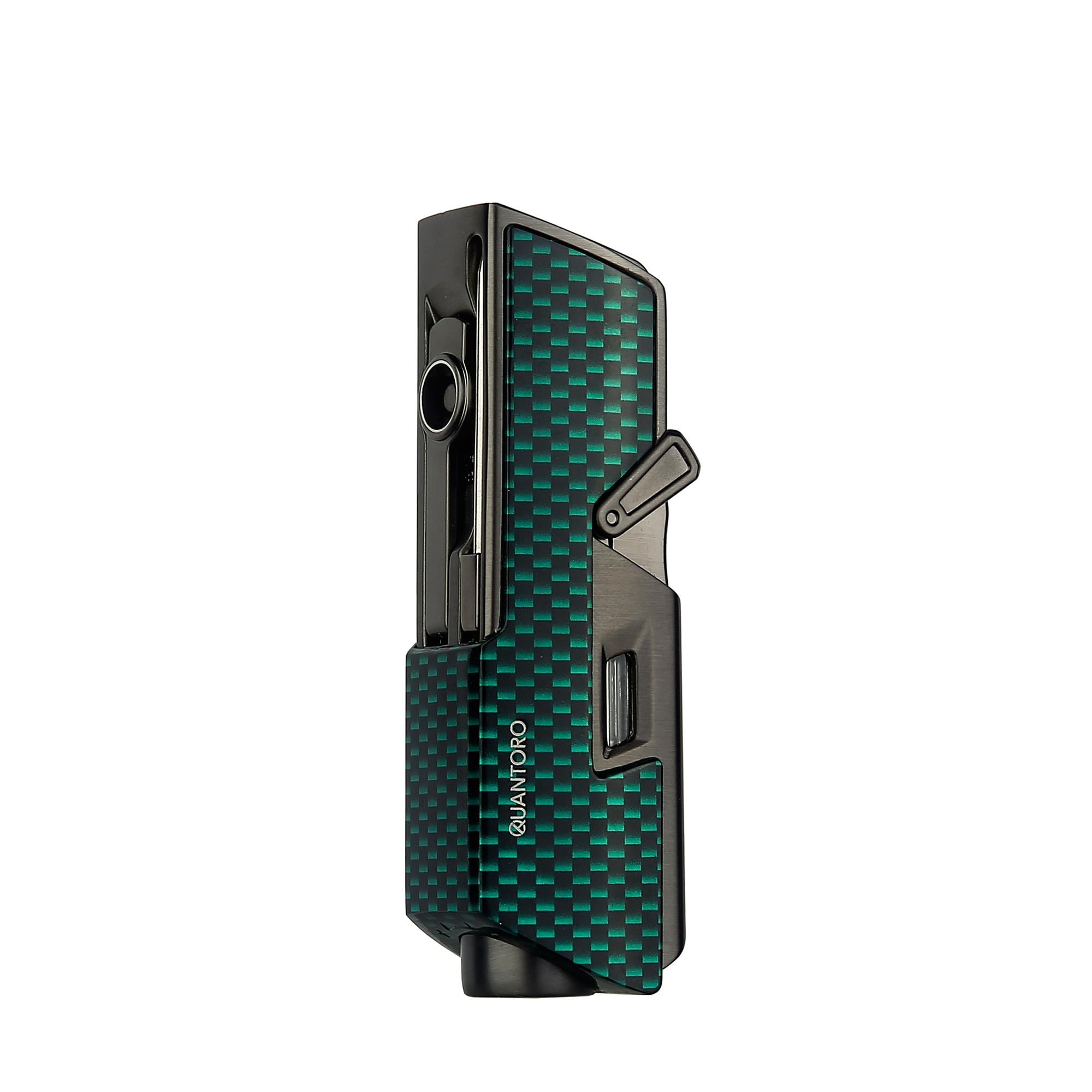 Quantoro  Delicili İğneli Jet Green Carbon Wave Çakmak 05-36