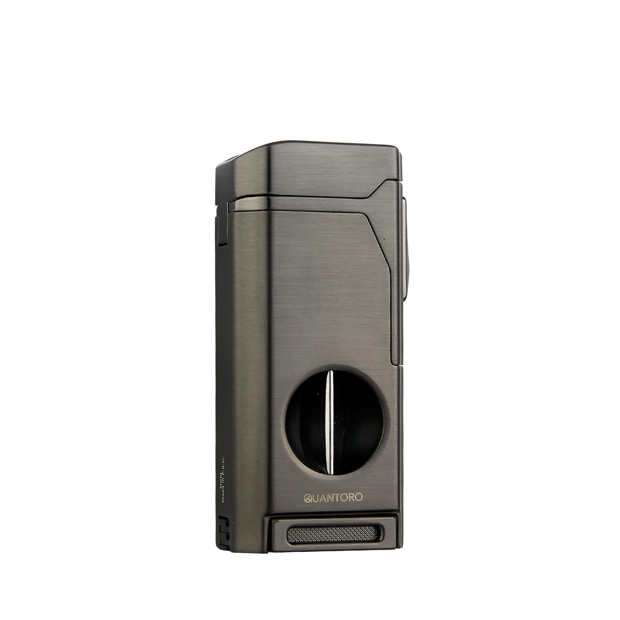Quantoro  Gunmetal Kesicili Dörtlü Jet Alev Puro Çakmağı 05-31