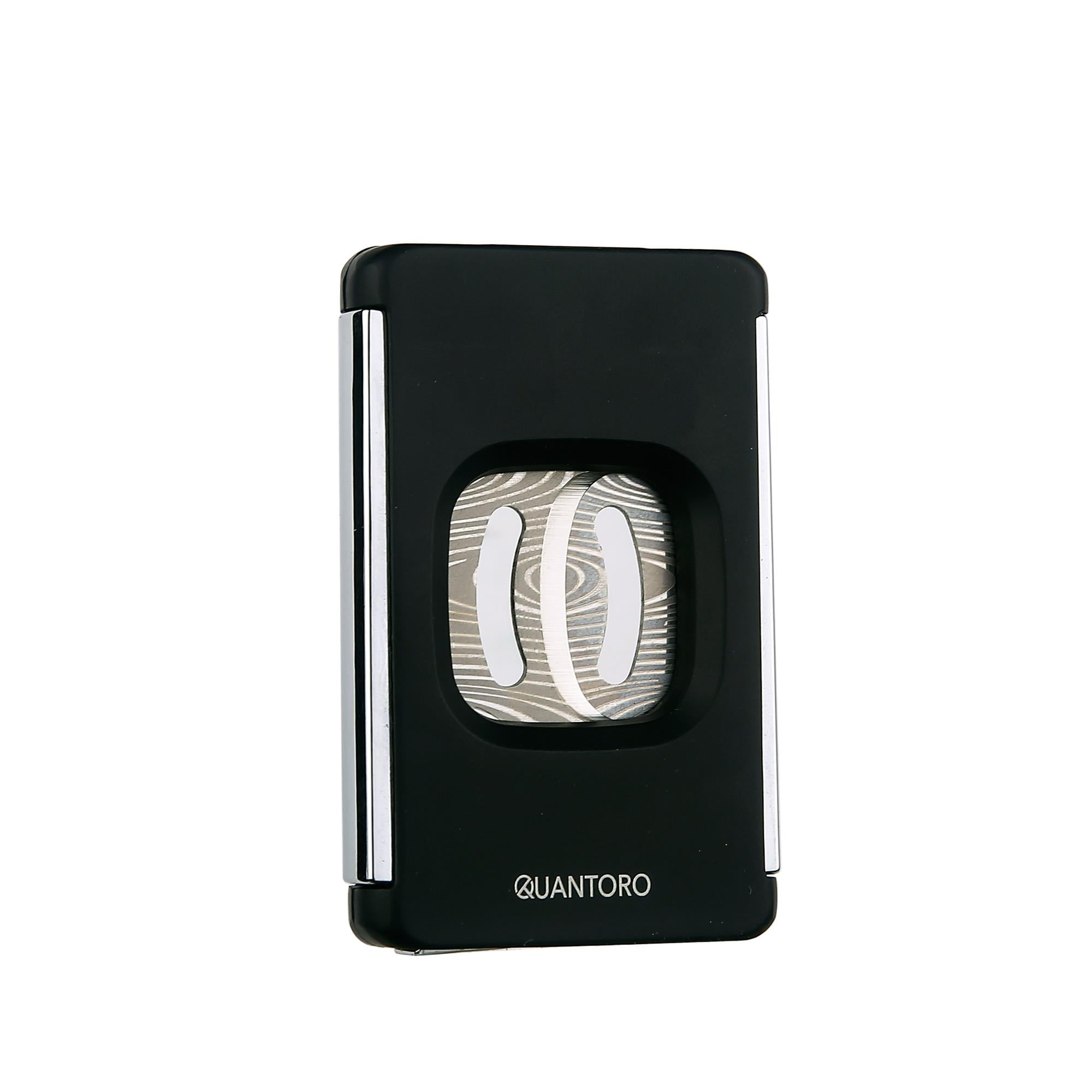Quantoro QC-13 Damascus Çift Bıçaklı Düz Kesim Puro Kesici /Black