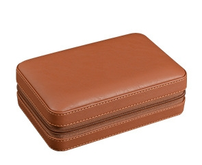 QUANTUM Deri Seyahat Humidor Kahverengi