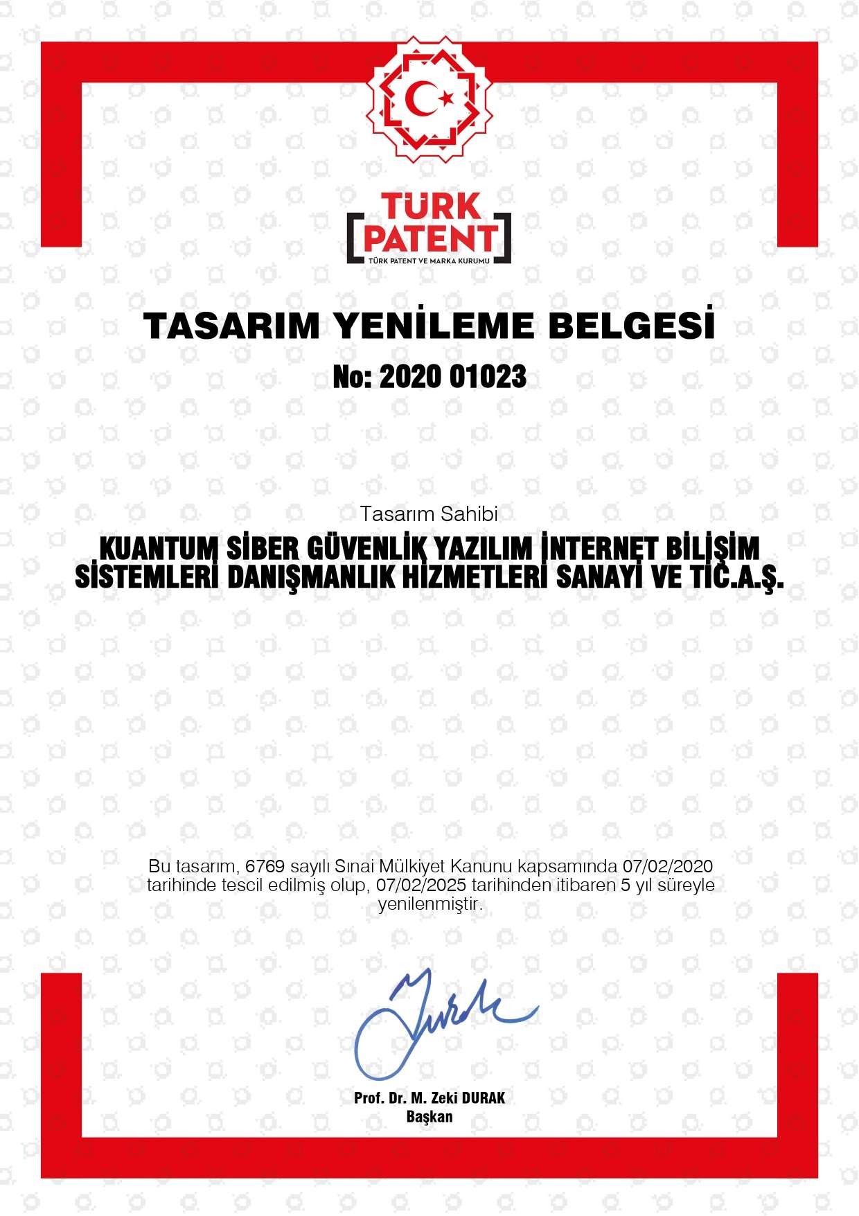 Tasarim Tescil Belgesi