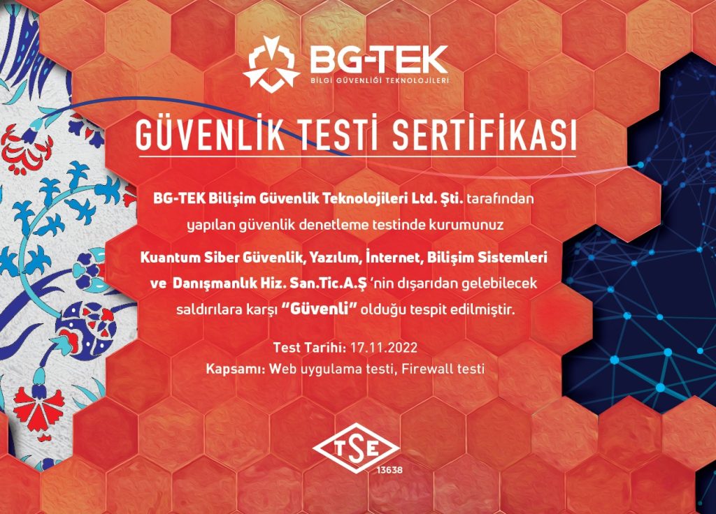 Bg-Tek-uvenlik Testi Sertifikasi