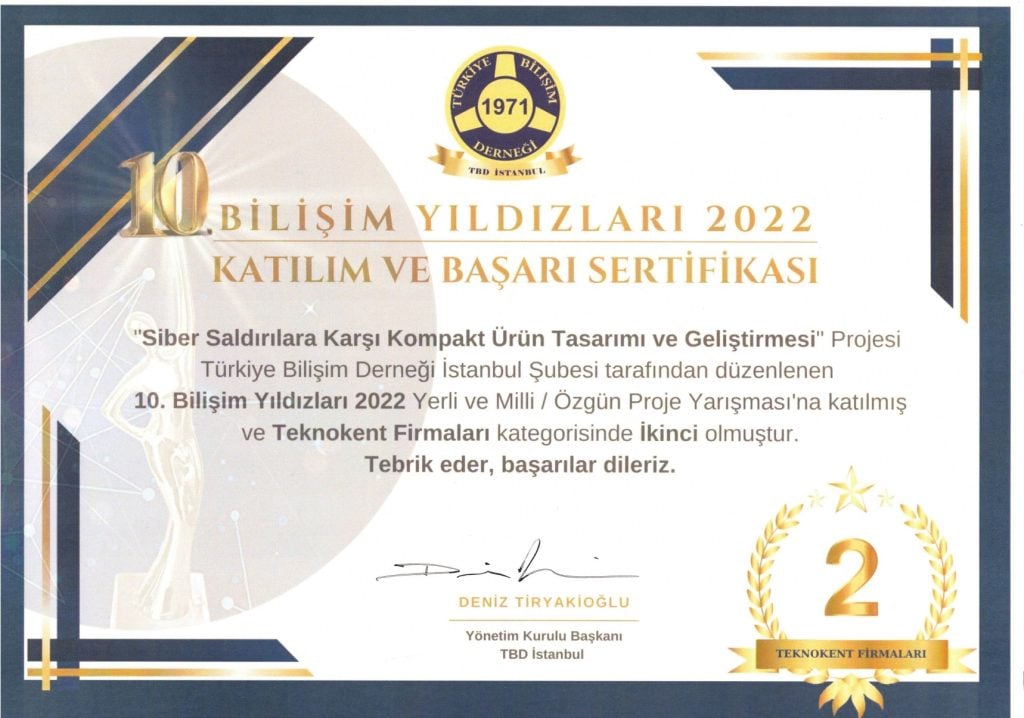 Bilisim Yildizlari 2022-Katilim Basari Belgesi