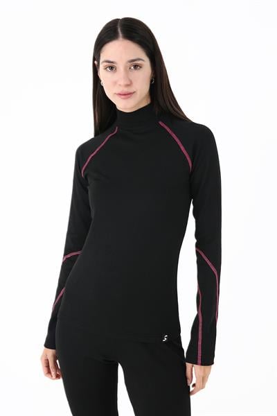Scorp Thermo-Fit Kadın Yarım Boğazlı Termal Üst Kayak İçlik Siyah
