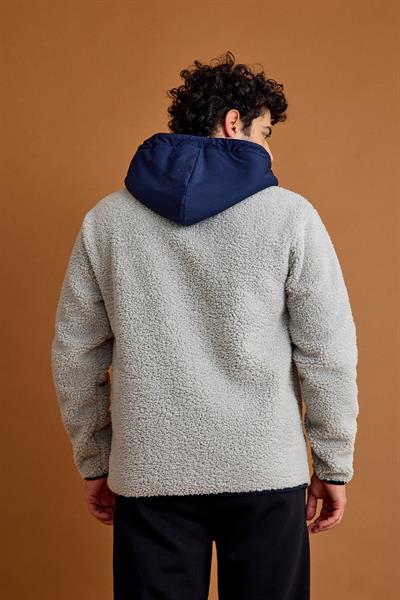 Scorp Vortex Erkek Kapüşonlu Peluş Mont Gri