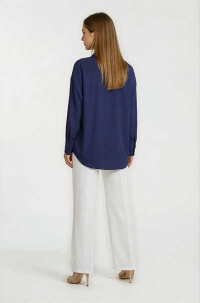 Antonina Oversize Gömlek LACİVERT