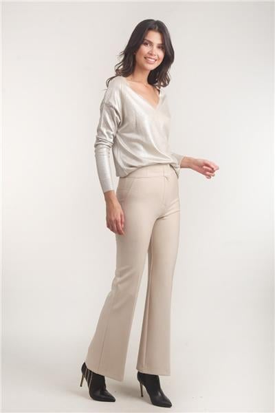 Ardengo Geniş Kemer İspanyol Paça Pantolon TAŞ