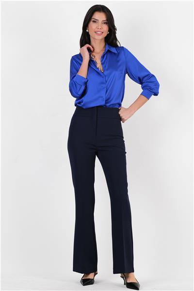 Ardengo Geniş Kemer İspanyol Paça Pantolon LACİVERT