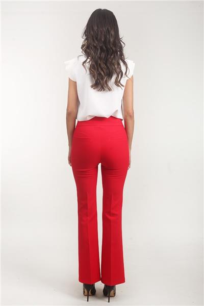 Ardengo Geniş Kemer İspanyol Paça Pantolon KIRMIZI