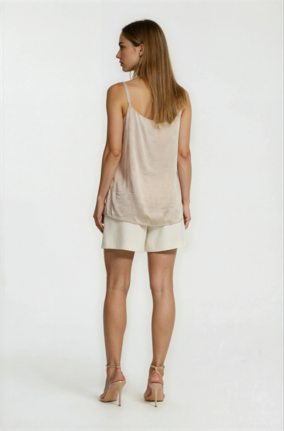 Asimetrik Kesim Şort Etek EKRU