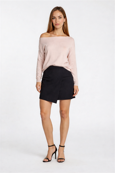 Asimetrik Kesim Şort Etek SİYAH