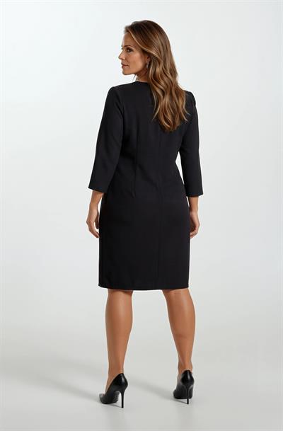 Battistina Kalp Yaka Etek Asimetrik Kesim Elbise SİYAH