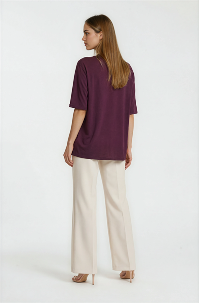 Bisiklet Yaka Kısa Kollu Basic BORDO