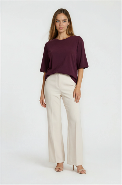 Bisiklet Yaka Kısa Kollu Basic BORDO