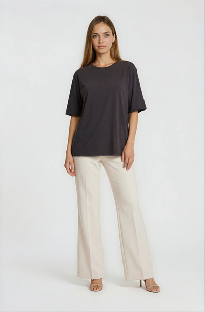 Bisiklet Yaka Kısa Kollu Basic KAHVE