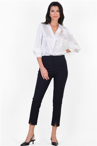 Branagh Kemersiz Yırtmaçlı Paça Pantolon LACİVERT