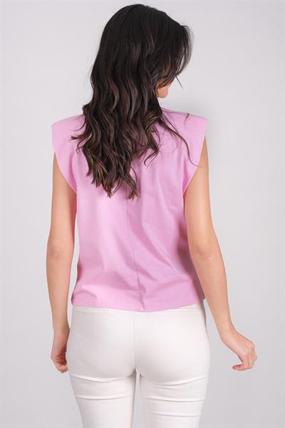 Caprioglio Vatkalı Kolsuz Basic PEMBE