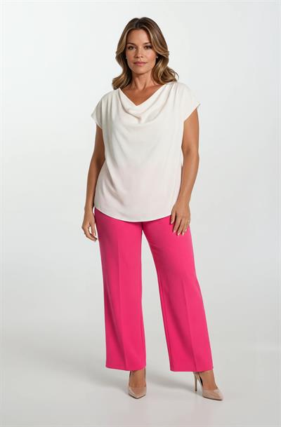 Cartlidge Kemersiz Pileli Metal Zincirli Pantolon FUŞYA