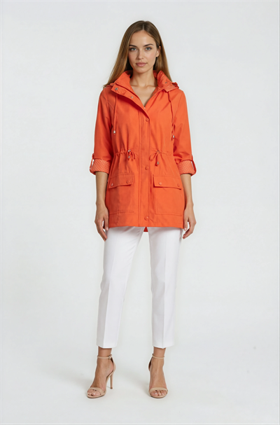 Christensen Kapüşonlu Çıtçıtlı Katlamalı Kol Safari Mont TURUNCU