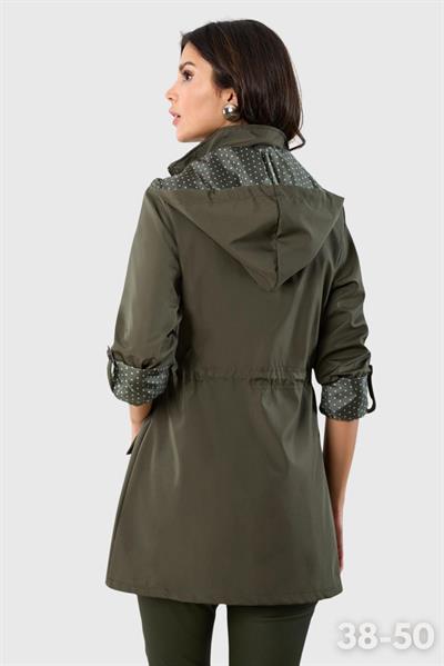 Christensen Kapüşonlu Çıtçıtlı Katlamalı Kol Safari Mont HAKİ