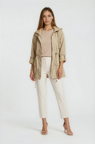 Christensen Kapüşonlu Çıtçıtlı Katlamalı Kol Safari Mont CAMEL