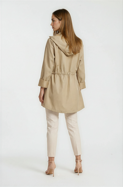 Christensen Kapüşonlu Çıtçıtlı Katlamalı Kol Safari Mont CAMEL