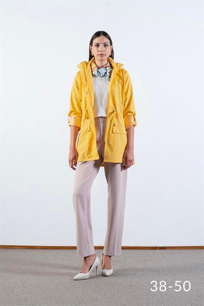 Christensen Kapüşonlu Çıtçıtlı Katlamalı Kol Safari Mont SARI